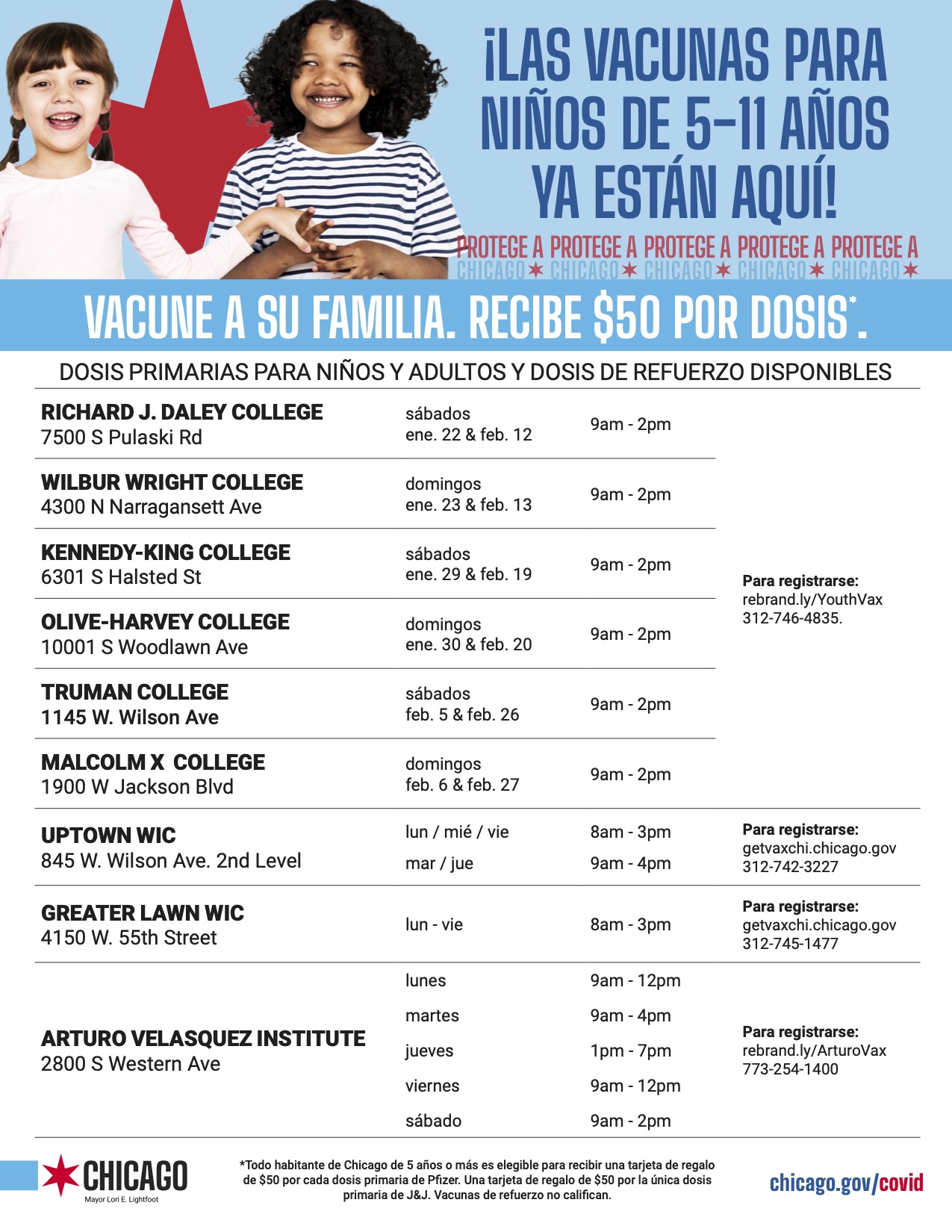 CDPH Vaccination Events Winter 2022 Spanish